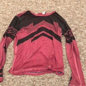 girls red and black long sleeve tee